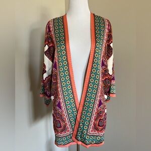 Chico's Reversable Elephant Print Ruana Size Medium